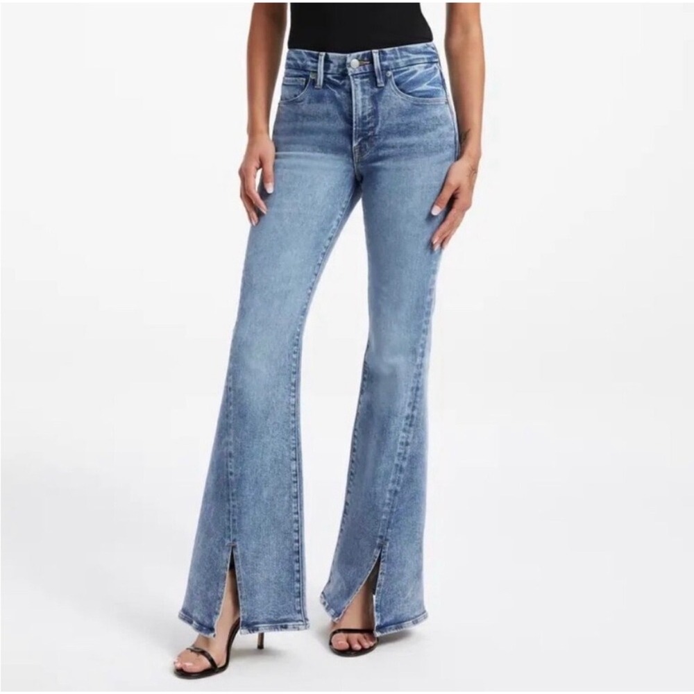 Good American Good Legs Flare Jeans Size 18 Indigo High Rise NWT $150